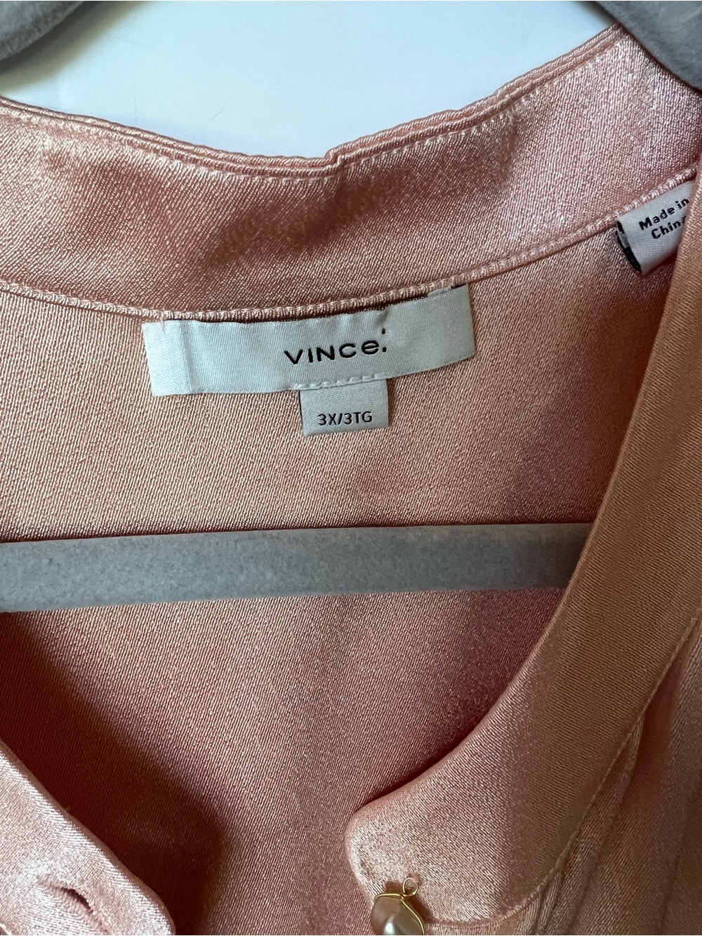 Vince Peach Opal Satin Relaxed Fit Blouse - Picture 7 of 11